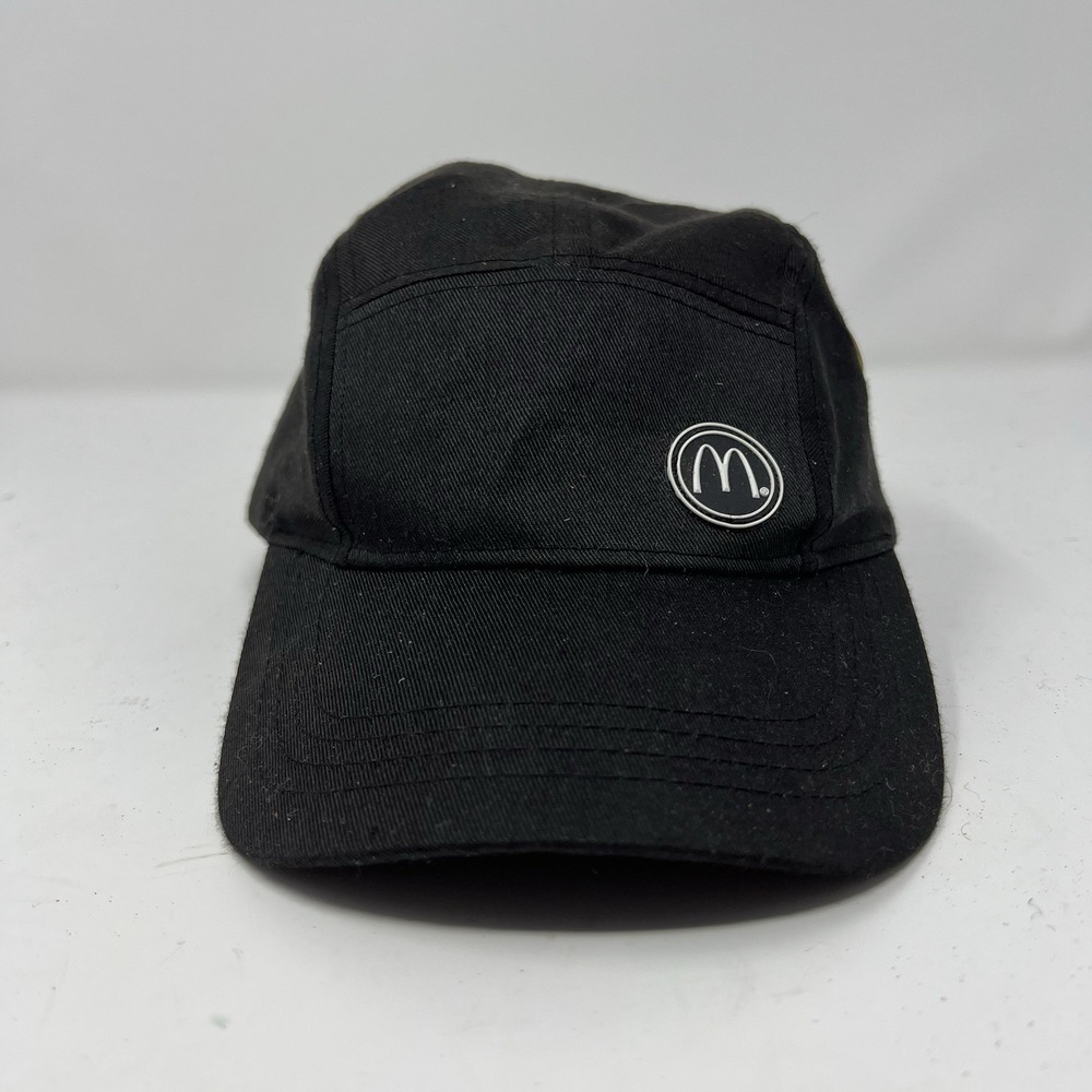 McDonald's Employee 5 Panel Hat Cap Uniform Adjustable Strapback Black Costume - Picture 11 of 11